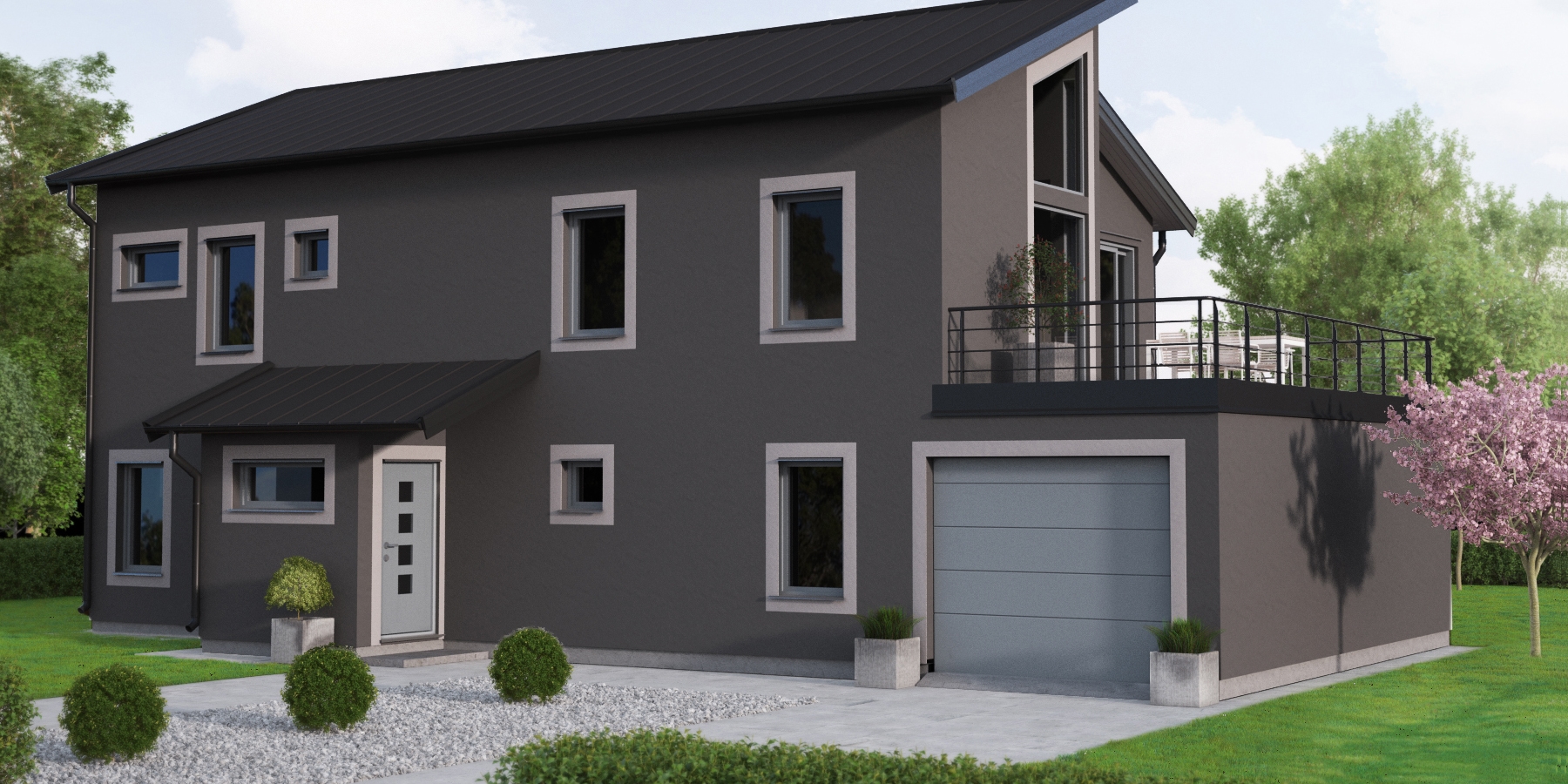 Inspiration för målning av svart eller grått hus - Caparol Färg
